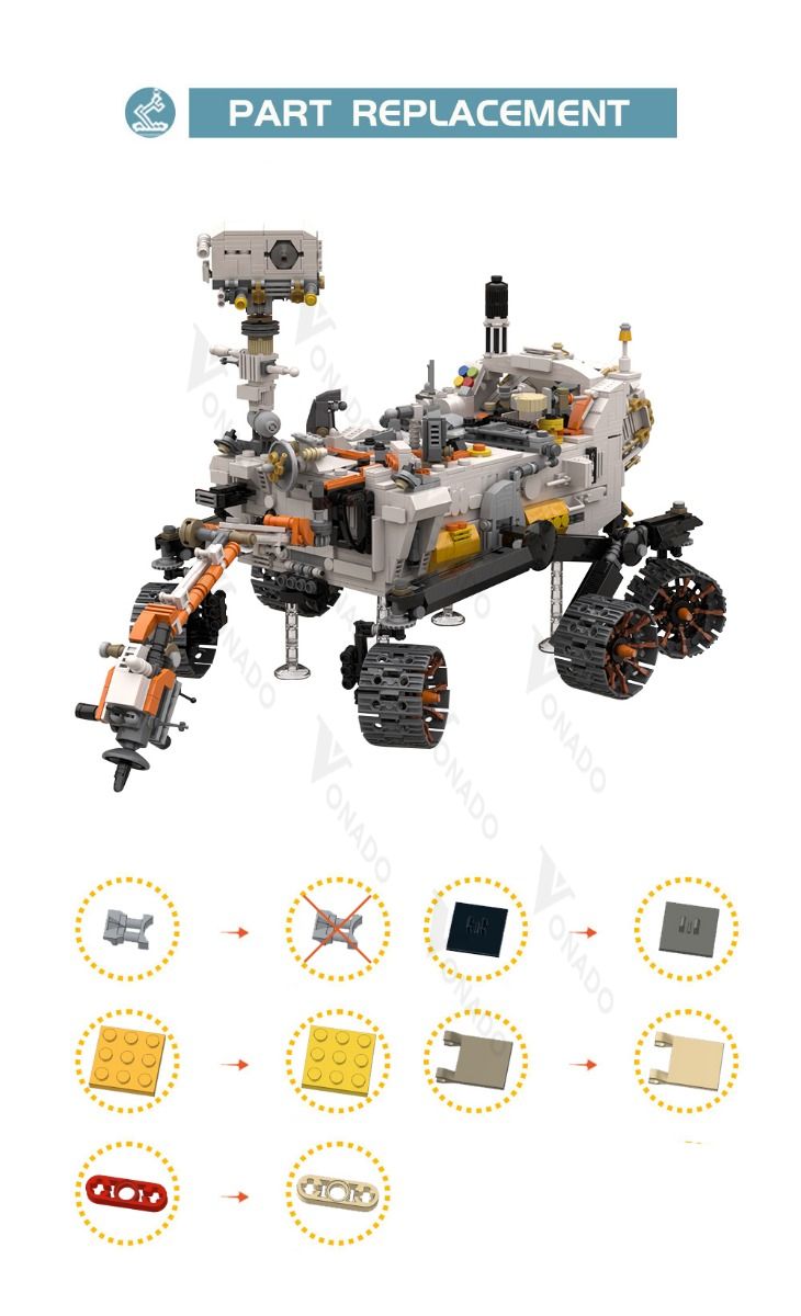 MOC-83246 NASA Perseverance Mars Rover building blocks kit