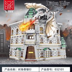 Mork 032101 Gringotts Bank & Ukranian Ironbelly Dragon - Diagon Alley building blocks series bricks set
