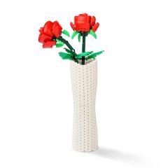 Vase MOC in white Compatible with LEGO Flower Bouquet #10280, #40461, and 40460