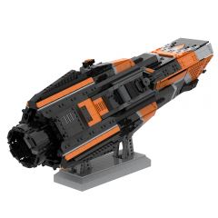 MOC-66577 Morrigan-class Patrol Destroyer from The Expanse building blocks kit with compatible bricks