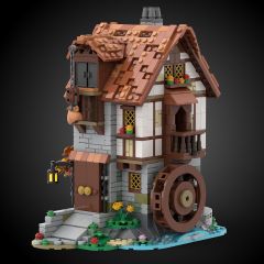 MOC-119708 Medieval Watermill building blocks series bricks set