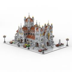 MOC Historic Church building blocks kit with compatible bricks