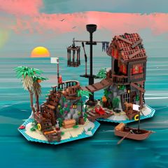 MOC-136368 6270 Forbidden Island Remake building blocks kit with compatible bricks