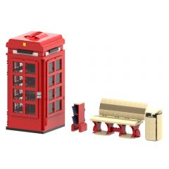 MOC-155550 London Red Telephone Box building blocks kit with compatible bricks