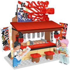 MOC Tasting the Savory Delights of Takoyaki atbuilding blocks Architecture series bricks set