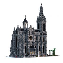 MOC-29962 Modular Cathedral Building Architecture Series Bricks set free shipping
