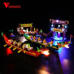 Chinese Seasonal Set Dragon Boat Race Light Kit for 80103