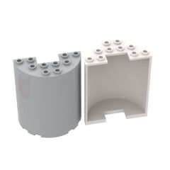 3x6x6 semi-cylindrical with 1x2 notch #87926