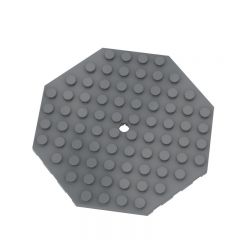 PLATE OCTAGONAL 10X10 W. SNAP #89523 Dark Bluish Gray