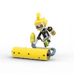 MOC Splatoon 3 Inklings yellow building blocks kit with compatible bricks