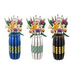 Vase Blue, Black and White Compatible with  Flower Bouquet #10280, #40461, and 40460