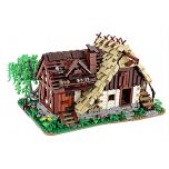 MOC Old Water Mill building blocks kit with compatible bricks